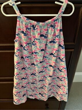 Girls' Pink & Blue whale Camo dress
